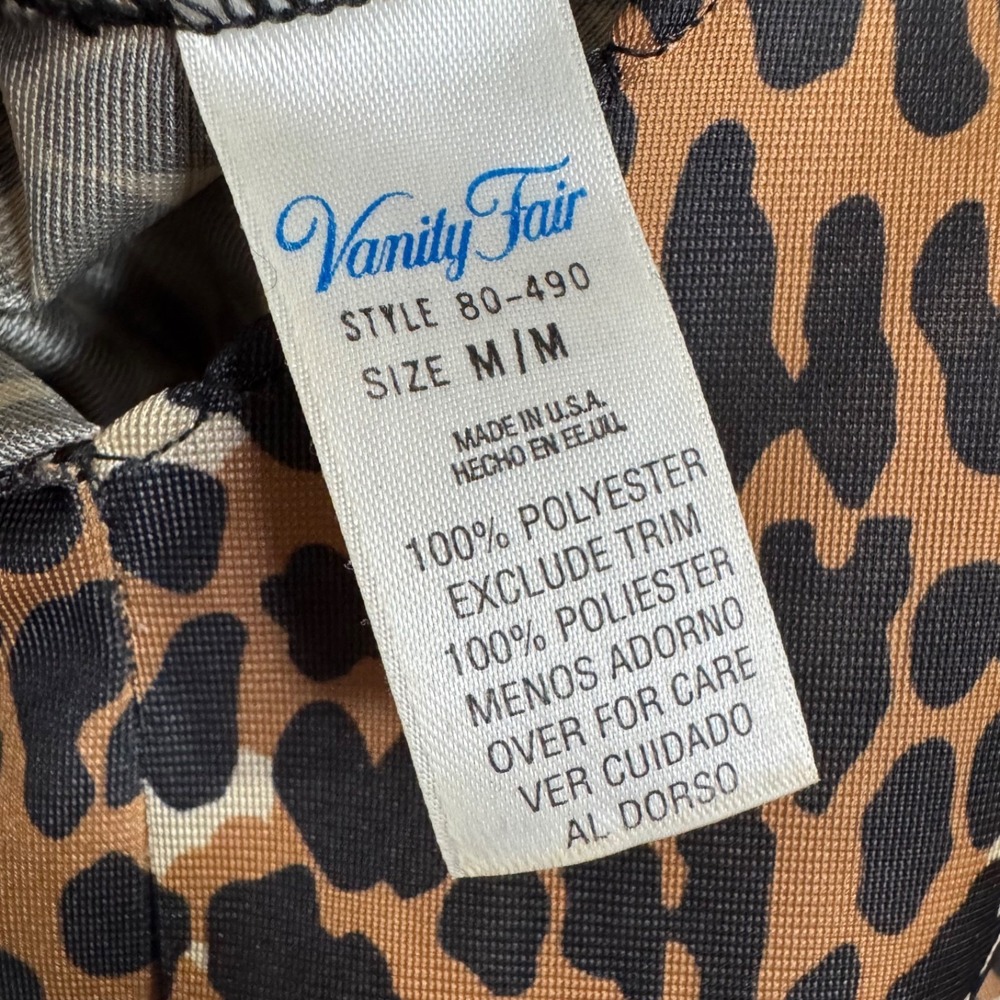 Vintage Vanity Fair Leopard Maxi Slip Dress Size M Nightgown Lingerie Mob Wife - Picture 10 of 16